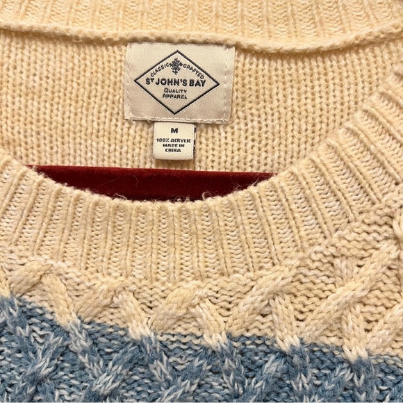 St. John’s Bay Womens Multi Color Chunky Cable Sweater Size Medium - Picture 6 of 7